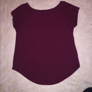 Maroon Basic Round Neck T Shirt